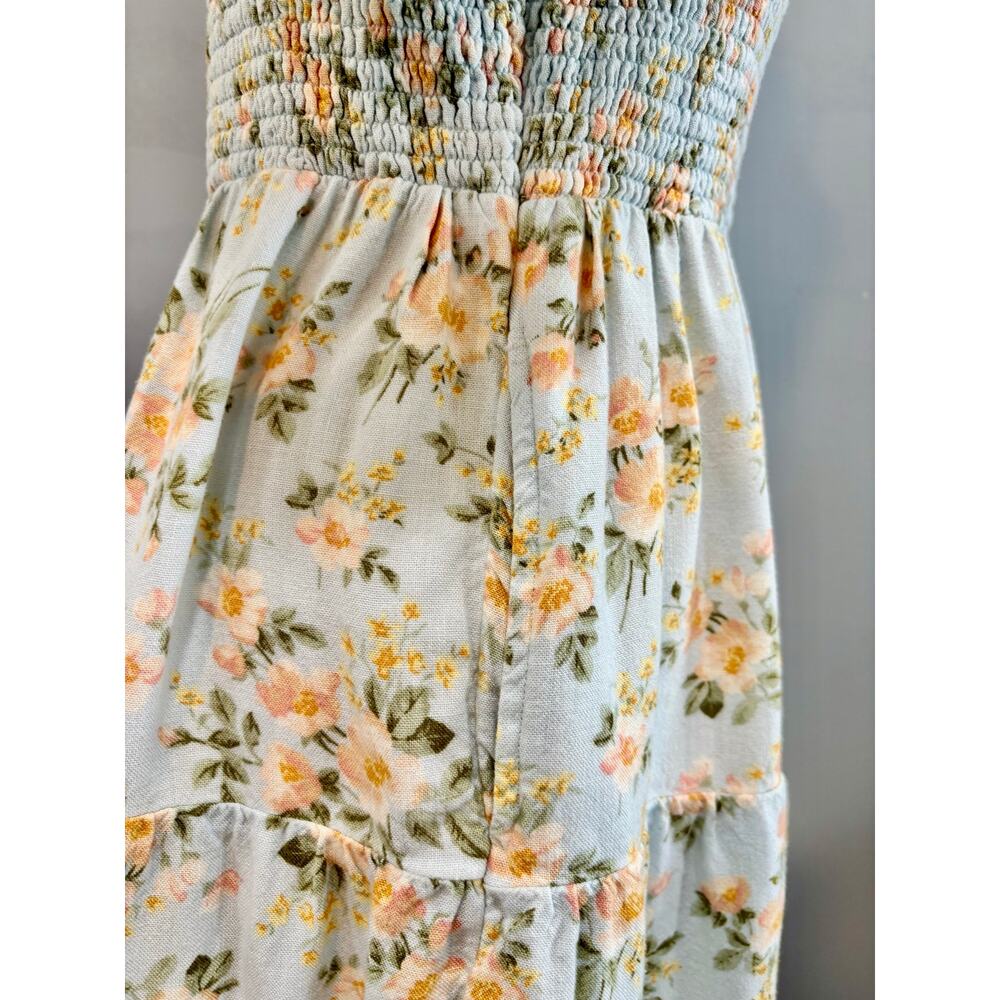 Graduation dress Floral Smocked Puff Sleeve Mini Size Large Cottagecore Boho - Picture 6 of 8
